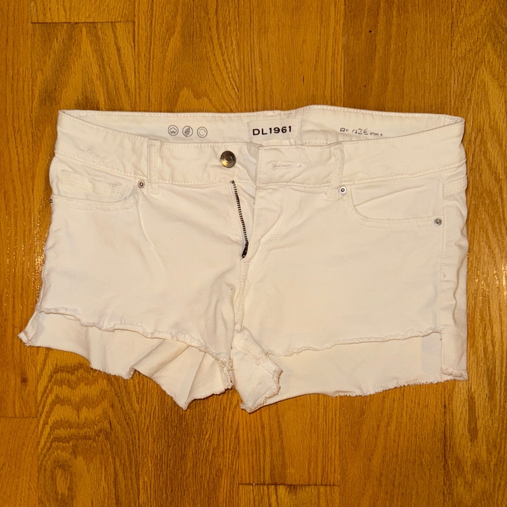 DL 1961 White Denim Shorts